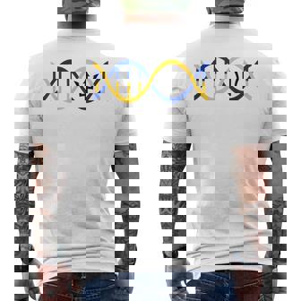 Barbados Island DNA Strand Caribbean Travel Barbados Tourist Men's Back Print T-Shirt - Monsterry