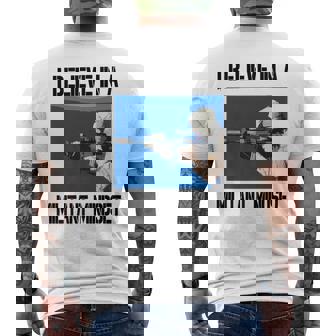 I Belive In A Militant Mindset Premium Men's Back Print T-Shirt - Monsterry