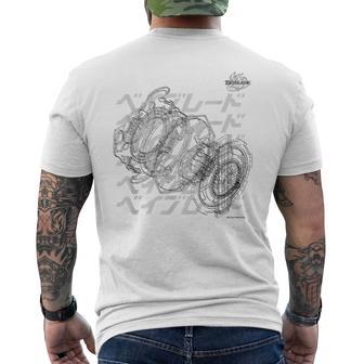 Beyblade Schematic Bey B&W T-Shirt mit Rückendruck - Geschenkecke