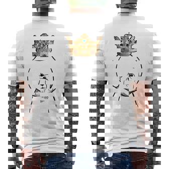 Bichon Frise Dog Wearing Crown Men's Back Print T-Shirt - Monsterry