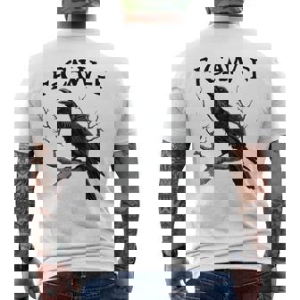 Black Crow F-Caw-F Black Bird Men's T-shirt Back Print | Mazezy