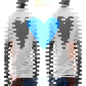 Blue Heart White Men's T-shirt Back Print - Thegiftio UK