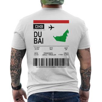 Board Ticket Dubai Dxb Airport Passenger Flight S T-Shirt mit Rückendruck - Geschenkecke