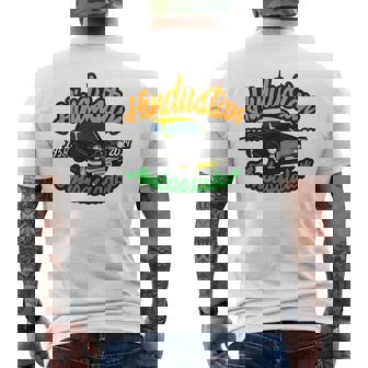Bombay Mumbai India Hindustan Ambassador Indian Taxi Men's Back Print T-Shirt - Monsterry