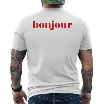 Bonjour For French Lovers Blue T-Shirt mit Rückendruck - Geschenkecke