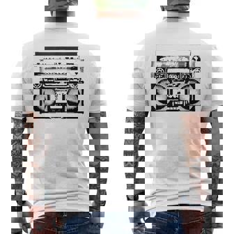 Boom Box Vintage Radio Tape 90s Retro Style Urban Fashion Tank Top Men's Back Print T-Shirt - Monsterry