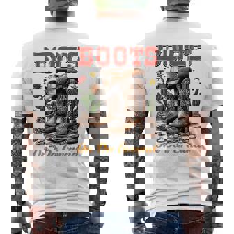 Boots On The Ground Cowgirl Linedance Boot Cowboy Western Men's T-shirt Back Print - Monsterry