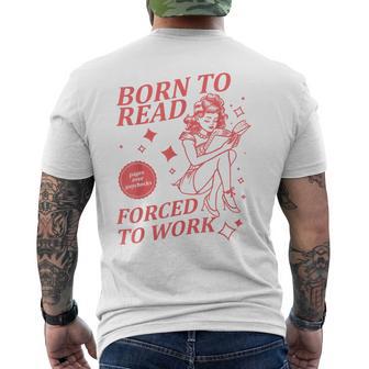 Born To Read Forced To Workintage Retro Books T-Shirt mit Rückendruck - Geschenkecke