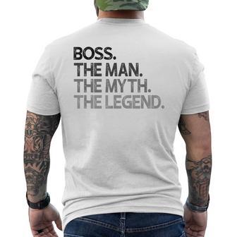 Boss The Man Myth Legend Men's Back Print T-Shirt - Monsterry