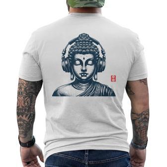 Bouddha Rétrointage Avec Écouteurs T-shirt imprimé au dos - Cadeauxyz