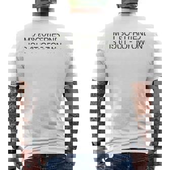 My Boyfriend Is Out Of Town Retro 90S Trendy Vintage Men's T-shirt Back Print - Thegiftio UK