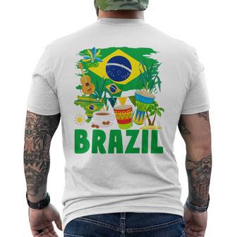 Brazil Flag Outfit Idea For Children Brazil & Brazilian Flag Yellow T-Shirt mit Rückendruck - Geschenkecke