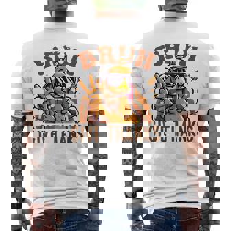 Bruh Give Thanks Cute Turkey Thankful Thanksgiving Toddler Men's Back Print T-Shirt - Monsterry