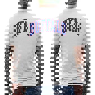Buffalo Distressed Text Retro Varsity Pride Men's T-shirt Back Print - Thegiftio UK