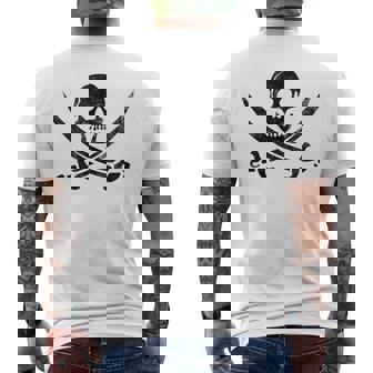 Calico Jack Sword Pirate Flag Graphic Men's Back Print T-Shirt - Monsterry