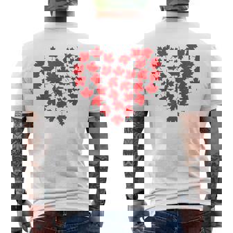 Canada Flag Proud Canadian Maple Leaf Heart Men's Back Print T-Shirt - Monsterry