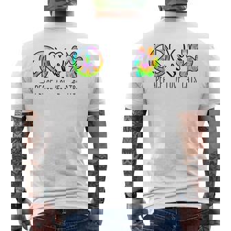 Cat Dad Cat Mom Tie Dye Peace Love Cats Cat Rescue Foster Men's Back Print T-Shirt - Monsterry