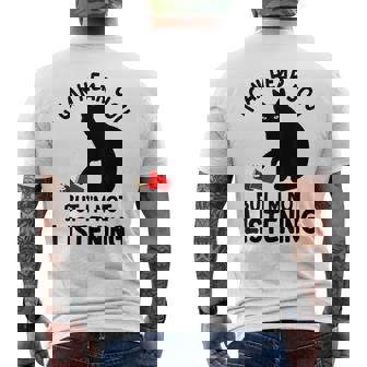 Cat I Can Hear You But Not Listening Coffee Cat Men's Back Print T-Shirt - Monsterry