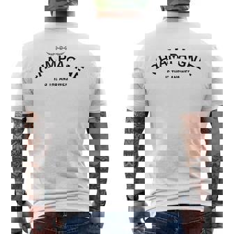 Champagne Is The Answer French Party Fashion Statement Quote Men's T-shirt Back Print | Seseable CA