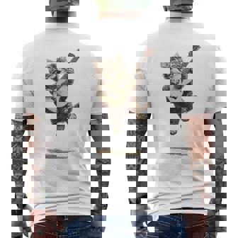 Chat Amusant Jouant De La Guitare – Chat De Guitare Drôle T-shirt imprimé au dos - Cadeauxyz
