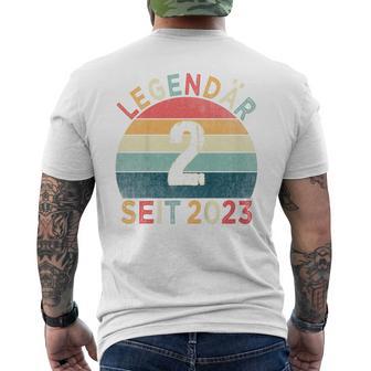 Children's 2Nd Birthday Legendary Since 2023Intage 2 Year Old T-Shirt mit Rückendruck - Geschenkecke