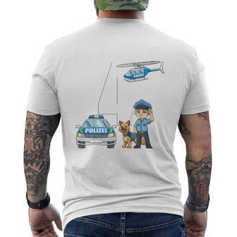 Children's 4Th Birthday Police Boy 4 Years T-Shirt mit Rückendruck - Geschenkecke