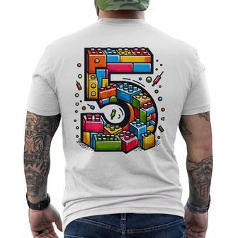 Children's 5Th Birthday With Building Blocks Idea T-Shirt mit Rückendruck - Geschenkecke