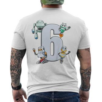 Children's 6 Years Birthday Robot And Technology T-Shirt mit Rückendruck - Geschenkecke