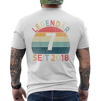 Children's 7Th Birthday Legendary Since 2018Intage 7 Years Old T-Shirt mit Rückendruck - Geschenkecke