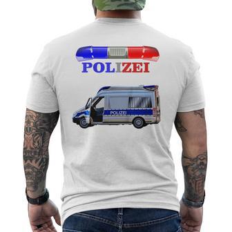 Children's Cool Police Motif With Car T-Shirt mit Rückendruck - Geschenkecke