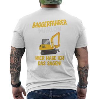 Children's Digger Driver Marlon Construction Site With Name Children's 80 T-Shirt mit Rückendruck - Geschenkecke