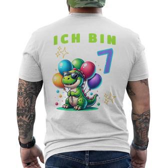 Children's Dino Children's Ich Bin Sieben 7 Jahre Alt T-Shirt mit Rückendruck - Geschenkecke