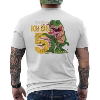 Children's Dinosaur 5Th Birthday Decoration I'm 5 Dinosaur Boys 5 Years T-Shirt mit Rückendruck - Geschenkecke