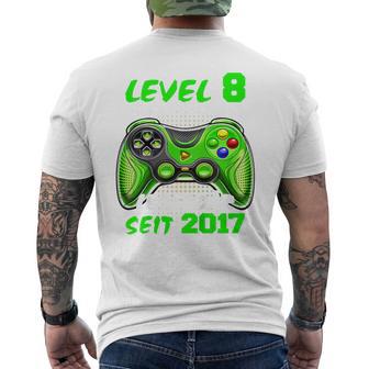 Children's Level 8 Birthday Boy Gamer 2017 8Th Birthday T-Shirt mit Rückendruck - Geschenkecke