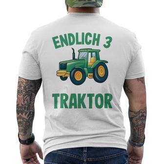 Children's Tractor Boys 3 Years 3Rd Birthday Boys Tractor T-Shirt mit Rückendruck - Geschenkecke