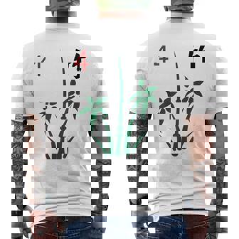 Chinese Mahjong Mah Jong Game Tiles Character Flower Four Men's Back Print T-Shirt - Monsterry