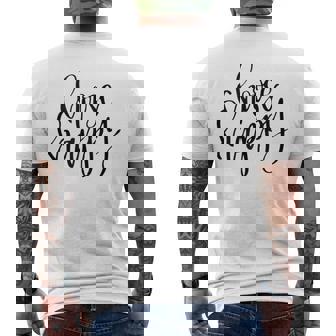 Choose Happy Quote Inspiring Quote Tank Top Men's Back Print T-Shirt - Monsterry