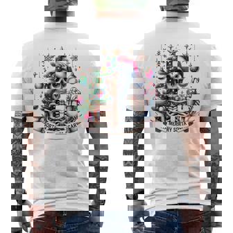 Christmas Sorta Merry Sorta Scary Skeleton Xmas Tree Men's Back Print T-Shirt - Monsterry