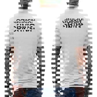 Circumcision Survivor Y2K College Guy Frat Humor Meme Men's Back Print T-Shirt - Monsterry