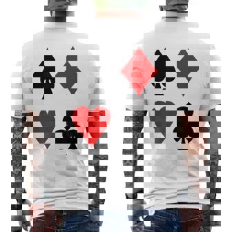 Clubs Herzen Spaten Diamanten Spielkarte Anzug Poker T-Shirt mit Rückendruck - Geschenkecke