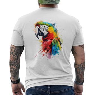 Colourful Parrot Watercolor T-Shirt mit Rückendruck - Geschenkecke