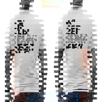 Comer Sueño Investigación Repita Researcher Camiseta Hombre Estampado Espalda - Regaloses