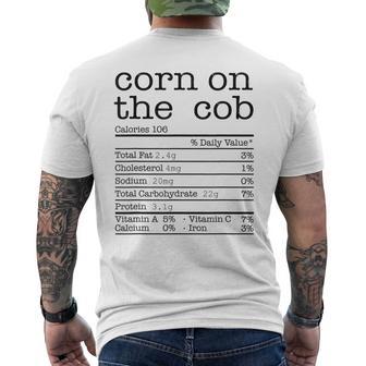 Corn On The Cob Nutrition Facts Thanksgiving Christmas Food Men's Back Print T-Shirt - Monsterry