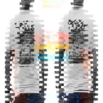 On Cruise Time Coconut Tree Graphic Summer Vacation Cruising Men's T-shirt Back Print - Seseable