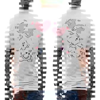 Cute Kitty Pile Anime Neko Kawaii Cat Men's Back Print T-Shirt - Monsterry
