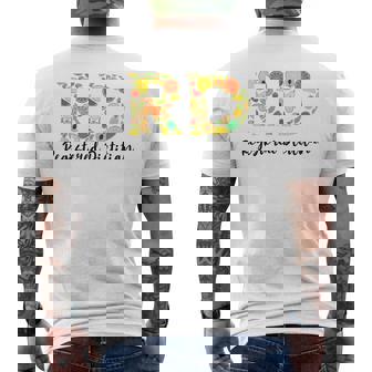 Dietitian RD Healthy Food Nutritionist Registered Dietitian Men's Back Print T-Shirt - Monsterry