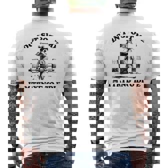 Don't Spot Me I'm Trying To Die Vintage Raccoon Weightlifter Men's T-shirt Back Print - Monsterry