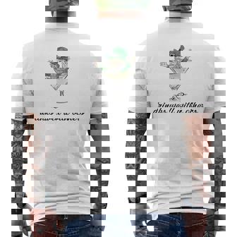 Drinks Well With Others Leprechaun Martini Cocktail Men's T-shirt Back Print | Mazezy