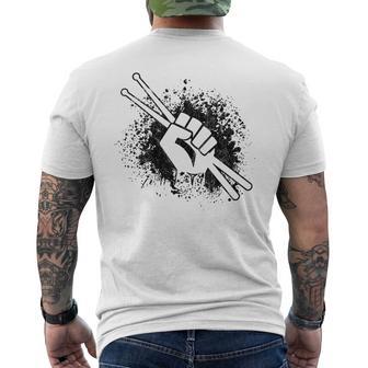 Drummer Musician Drumsticks Drummers T-Shirt mit Rückendruck - Geschenkecke