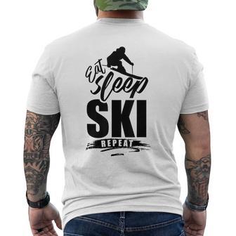 Eat Sleep Ski Repeat Ski T-Shirt mit Rückendruck - Geschenkecke